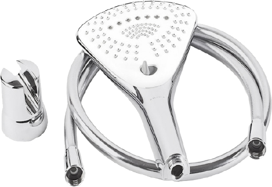 Kludi Fizz Душевой гарнитур: душевая лейка с 3-мя видами струи, держатель, шланг 125 см, цвет: хром 6775005-00