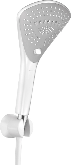 Kludi Fizz Душевой гарнитур: душевая лейка 3 вида струи, держатель, шланг 125 см, цвет: белый/хром 6775091-00