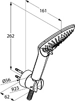 Kludi Fizz Душевой гарнитур: душевая лейка 3 вида струи, держатель, шланг 125 см, цвет: белый/хром 6775091-00