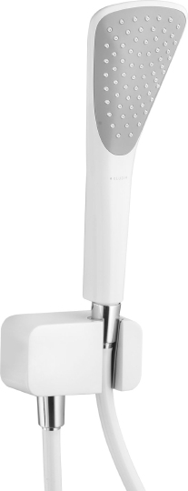 Kludi Fizz Душевой гарнитур: душевая лейка с 1 видом струи, держатель, шланг 125 см, цвет: белый 6767091-00