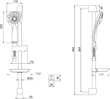 Душевой гарнитур VitrA Samba 3F A45680WSA