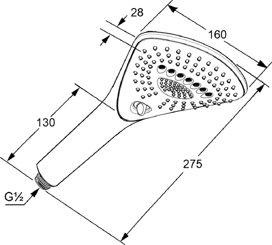 Kludi Fizz Душевая лейка с 3 режимами струи, цвет: хром 6770005-00