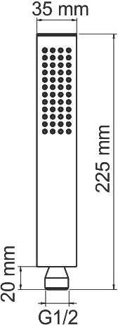 Wasserkraft Душевая лейка 3,5х4хh22,5 см, цвет: хром A103