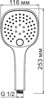 Wasserkraft Душевая лейка 11,6х4,7хh25,3 см, цвет: бронза A050