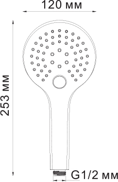 Wasserkraft Душевая лейка 12х3,1хh25,3 см, цвет: хром A061