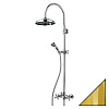 Bossini Retro Душевая стойка: смеситель, ручной и верхний душ, 1 вид струи, шланг, цвет: gold L01526.021