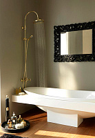 Bossini Retro Душевая стойка: смеситель, ручной и верхний душ, 1 вид струи, шланг, цвет: gold L01526.021