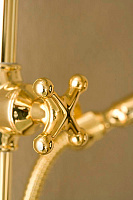 Bossini Retro Душевая стойка: смеситель, ручной и верхний душ, 1 вид струи, шланг, цвет: gold L01526.021