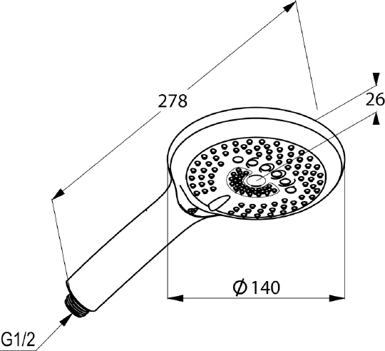 Kludi Freshline Душевая стойка: ручной душ 3 вида струи, шланг, верхний душ 25 см, цвет: хром 6709005-00