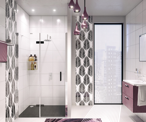 Душевая дверь в нишу Wasserkraft Aller 10H05LB black matt, 120 см 10H05LBLACK MATT