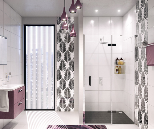 Душевая дверь в нишу Wasserkraft Aller 10H05RB black matt, 120 см 10H05RBLACK MATT