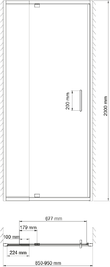 Душевая дверь в нишу Wasserkraft Berkel  90 см 48P04