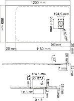 Поддон для душа Wasserkraft Main  120x80 см 41T06