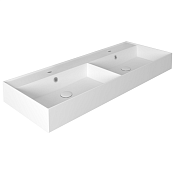 Simas Agile Раковина подвесная с 2мя чашами 121х46 см, с переливом 2 отверстиями, цвет: белый глянец AG121D bi*2