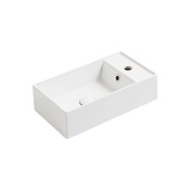 Simas Agile Раковина подвесная 50х27 см, с переливом, 1 отверстие под смеситель, цвет: белый матовый AG50 bi matt*1