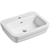 Simas Evolution Раковина подвесная 70х49 см, с переливом, 1 отвер. под смеситель, цвет: белый глянц. EVO11bi*1