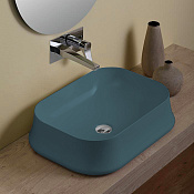 Simas Sharp Раковина чаша 60х42 см, без перелива и отверстия под смеситель, цвет: navy matt SH08 navy matt