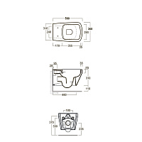 Simas Baden Baden Унитаз подвесной безободковый 36х56 см, без крышки-сиденья, цвет: белый глянцевый BB18bi
