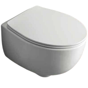 Simas Bormio Унитаз подвесной безободковый 35х52 см, без крышки-сиденья, цвет: белый глянцевый BR18bi