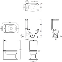Simas Evolution Чаша для унитаза моноблок 37х64 см, универсальный слив, цвет: белый глянцевый EVO07bi