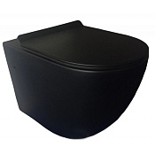 Simas Vignoni Унитаз подвесной безободковый "Rimless" 36,5х56 см, без крышки-сиденья, цвет: nero VI18nero bril