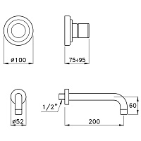 Stella Bamboo Встраиваемый смеситель для раковины, цвет: хром BT 01413 CR00