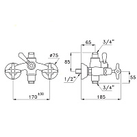 Stella Italica Смеситель для душа 3284, цвет хром IT 02500 CR00
