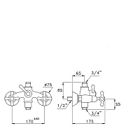 Stella Roma Смеситель для душа 3284, цвет хром RM 02500 CR00