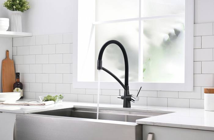 Paulmark Siеgen Смеситель для кухни с гибким изливом, цвет: черный металлик Si213111-418