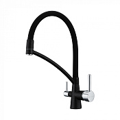 Paulmark Siеgen Смеситель для кухни с гибким изливом, цвет: черный металлик Si213111-418