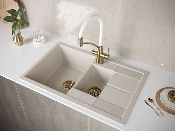 Paulmark Siеgen Смеситель для кухни с гибким изливом, цвет: бронза-белый Si213111-BrW