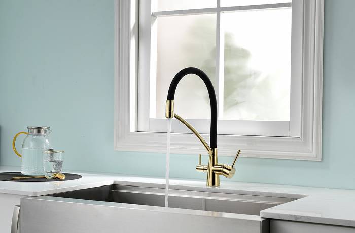 Paulmark Siеgen Смеситель для кухни с гибким изливом, цвет: золото Si213111-G