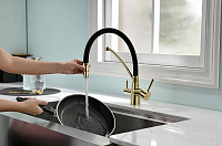 Paulmark Siеgen Смеситель для кухни с гибким изливом, цвет: золото Si213111-G