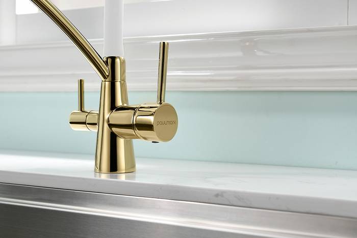 Paulmark Siеgen Смеситель для кухни с гибким изливом, цвет: золото-белый Si213111-GW