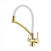 Paulmark Siеgen Смеситель для кухни с гибким изливом, цвет: золото-белый Si213111-GW
