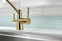 Paulmark Siеgen Смеситель для кухни с гибким изливом, цвет: золото-белый Si213111-GW