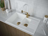 Paulmark Siеgen Смеситель для кухни с гибким изливом, цвет: золото-белый Si213111-GW