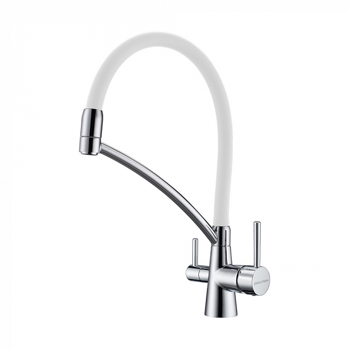 Paulmark Siеgen Смеситель для кухни с гибким изливом, цвет: хром-белый Si213111-CrW