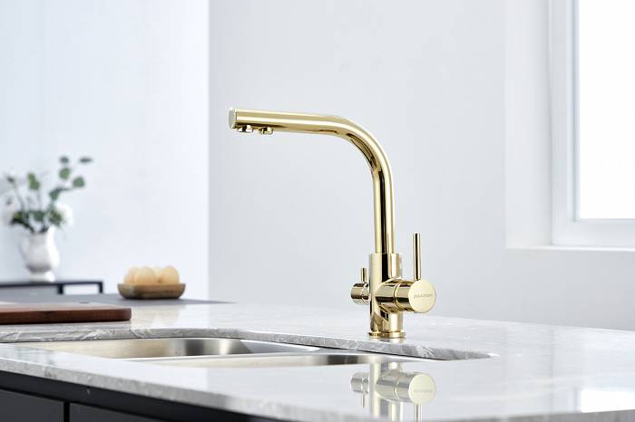 Paulmark Essen Смеситель для кухни с гибким изливом, цвет: золото Es213011-G