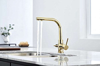 Paulmark Essen Смеситель для кухни с гибким изливом, цвет: золото Es213011-G