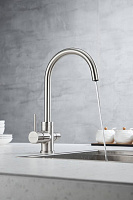 Paulmark Essen Смеситель для кухни с гибким изливом, цвет: никель Es213211-NI