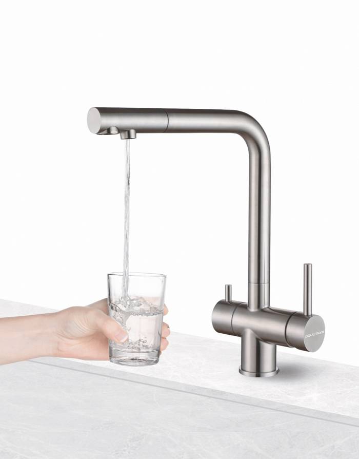 Paulmark Skalen Смеситель для кухни высота излива 29,8 см, цвет: нержавеющая сталь Sk213020-SS