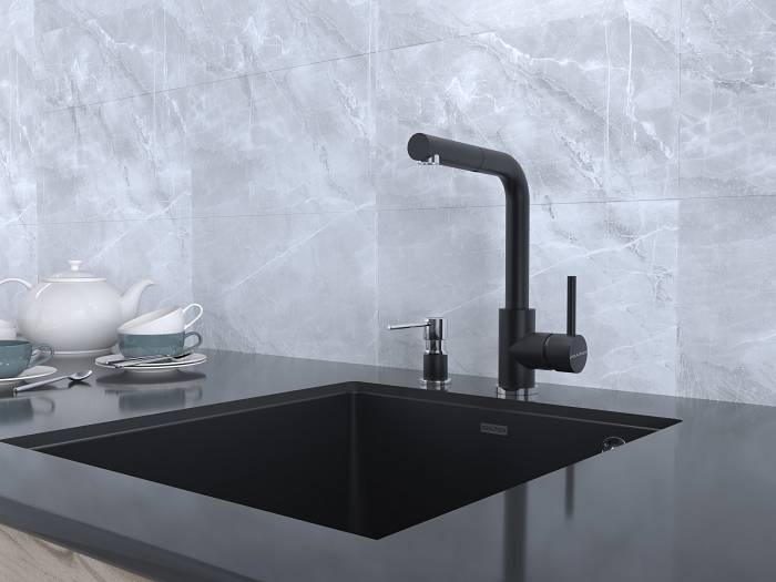 Paulmark Kassel Смеситель для кухни с выдвижным изливом, цвет: антрацит Ka214311-401TB