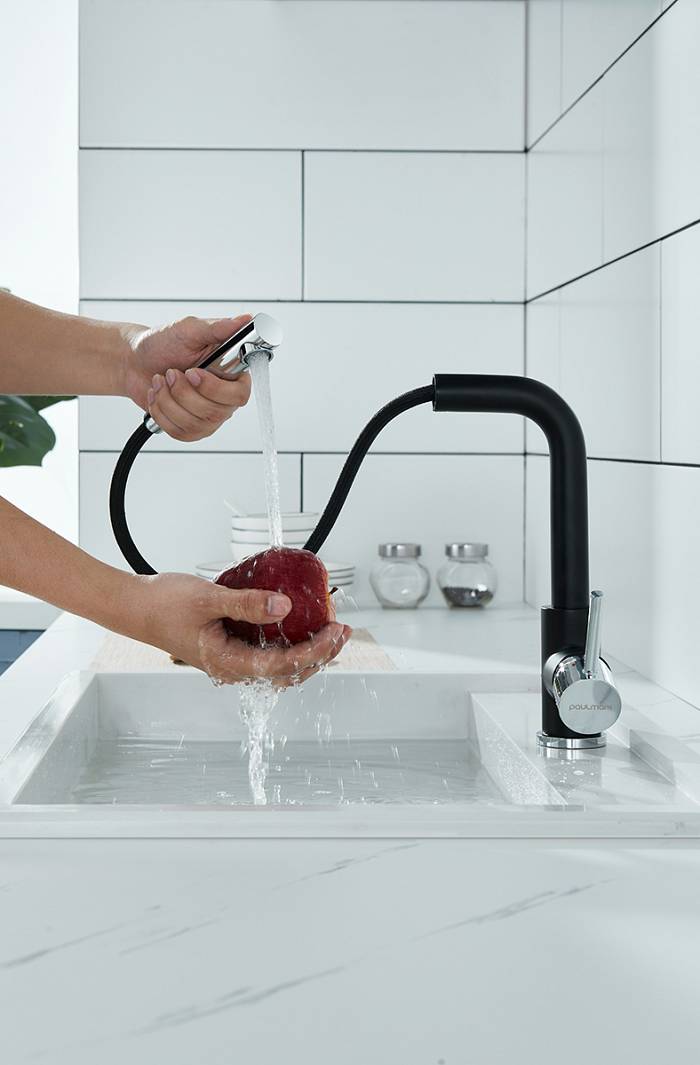 Paulmark Kassel Смеситель для кухни с выдвижным изливом, цвет: антрацит Ka214311-401