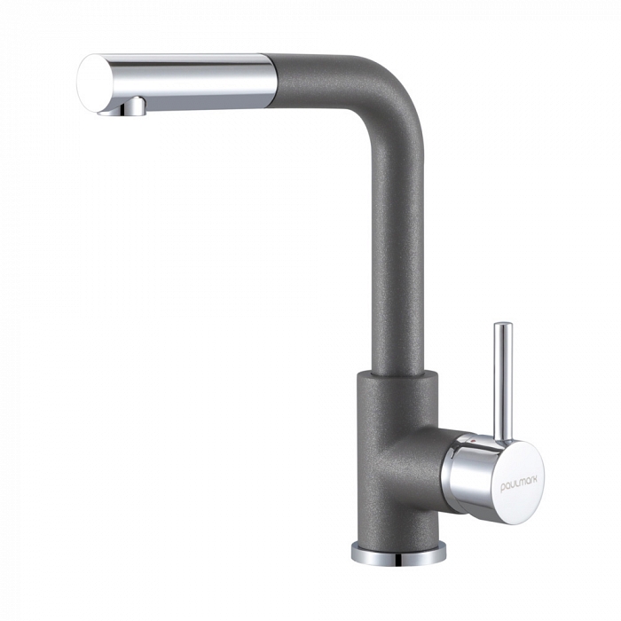 Paulmark Kassel Смеситель для кухни с выдвижным изливом, цвет: серый металлик Ka214311-402