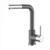 Paulmark Kassel Смеситель для кухни с выдвижным изливом, цвет: серый металлик Ka214311-402