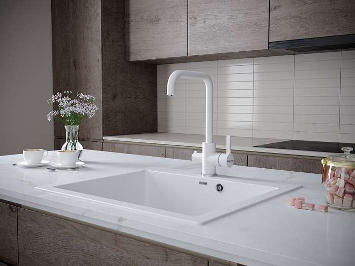 Paulmark Logas Смеситель для кухни высота излива 26,2 см, цвет: белый Lo213021-331