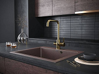 Paulmark Logas Смеситель для кухни высота излива 26,2 см, цвет: золото Lo213021-G