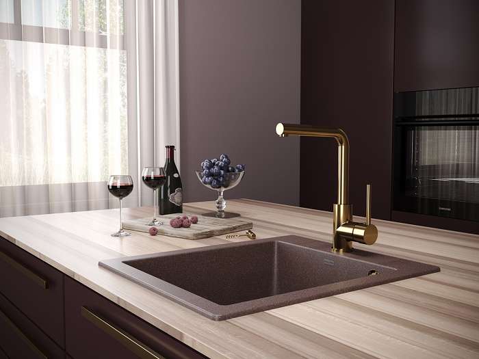 Paulmark Honner Смеситель для кухни высота излива 25,7 см, цвет: золото Ho212018-G