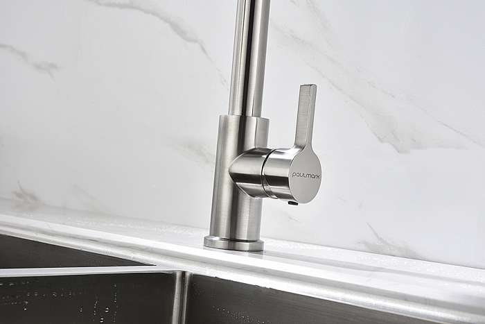 Paulmark Halt Смеситель для кухни высота излива 17 см, цвет: никель Ha214021-Ni